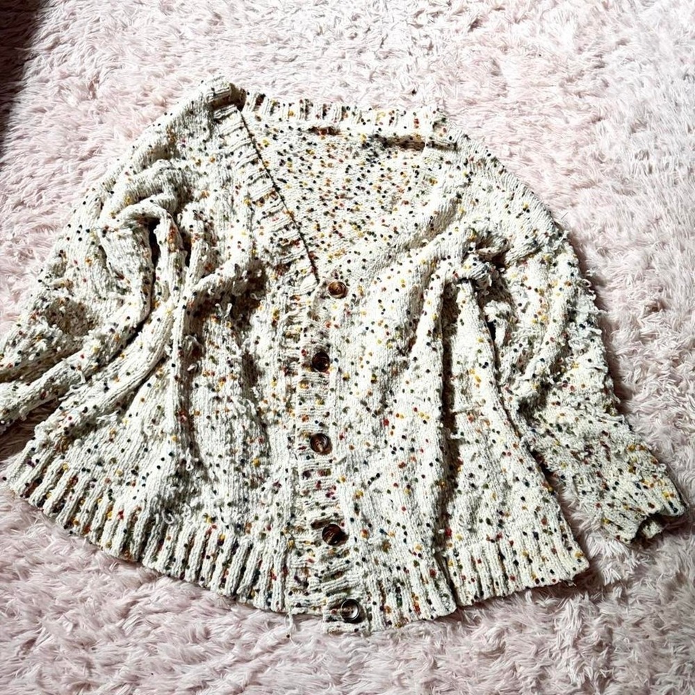 Rainbow Polka Dot Teacher Colorful Cozy Oversized Cardigan Womens L Weird Core